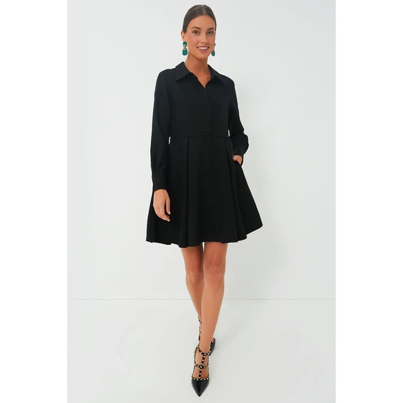 Pomander Place Dresses & Skirts - Pomander Place Black Annalise Dress Mini Long Sleeve Pleated Size XL NEW